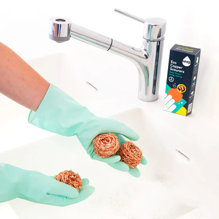 Seep Recyclable Copper Scourers Pack of 3 - Image 3